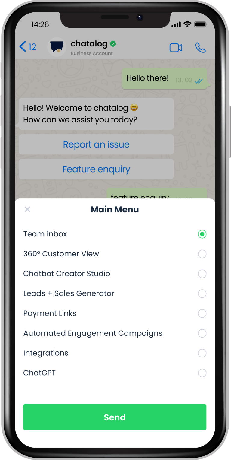 WhatsApp list messages in chat